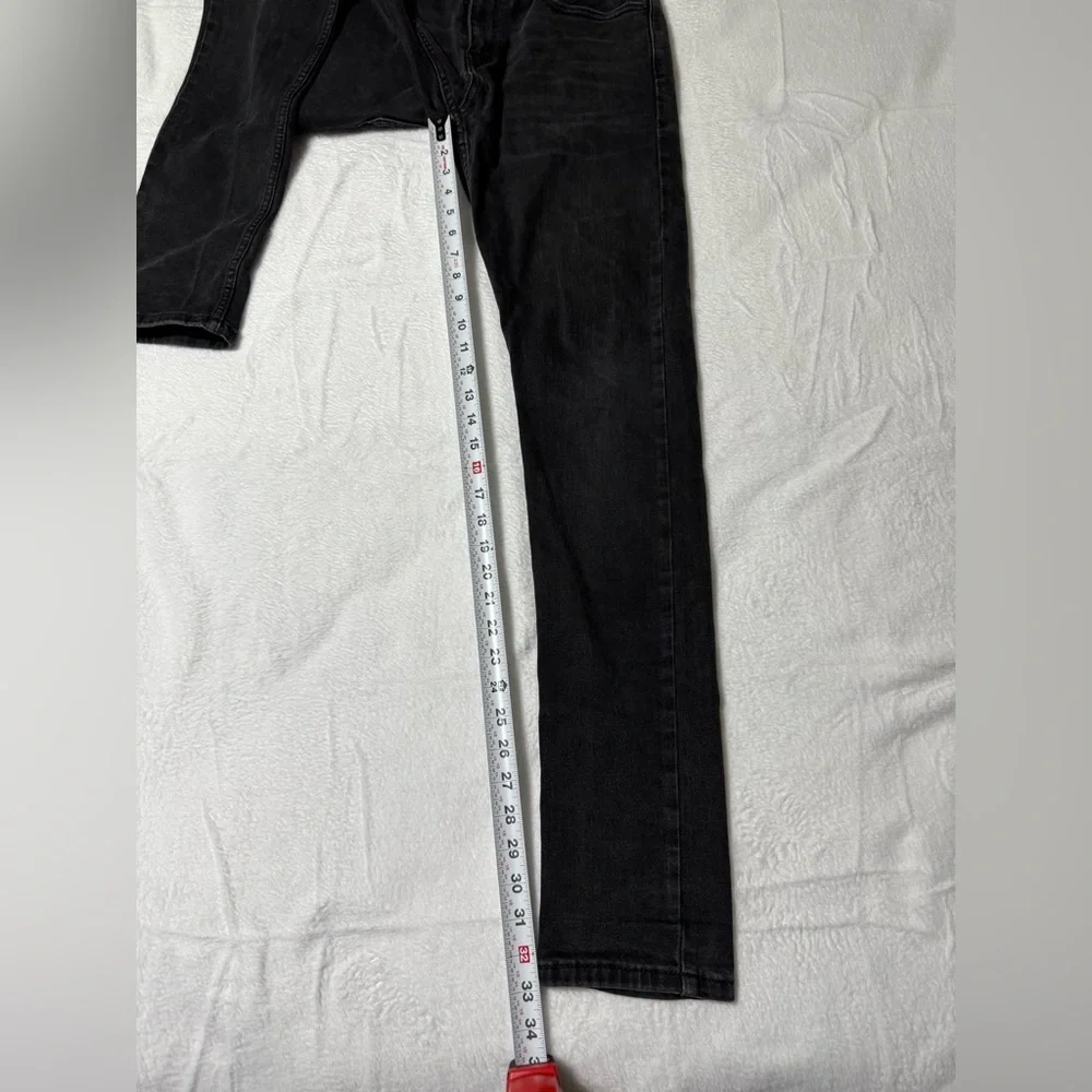 Levis 512‎ Jeans Mens 32x33 Black Slim Tapered Mid Rise Dark Wash Denim